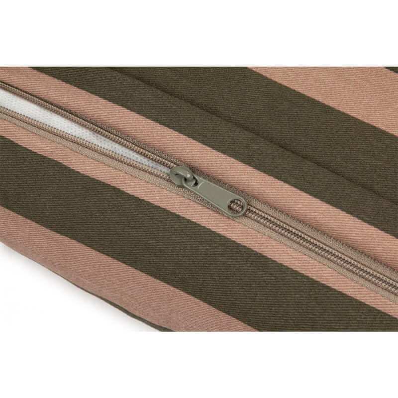 Nobodinoz Majestic Rectangular Cushion - Green Taupe Stripes