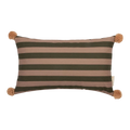 Nobodinoz Majestic Rectangular Cushion - Green Taupe Stripes