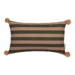 Nobodinoz Majestic Rectangular Cushion - Green Taupe Stripes