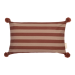 Nobodinoz Majestic Rectangular Cushion - Marsala Taupe Stripes