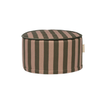 Nobodinoz Majestic Round Stool - Green Taupe Stripes