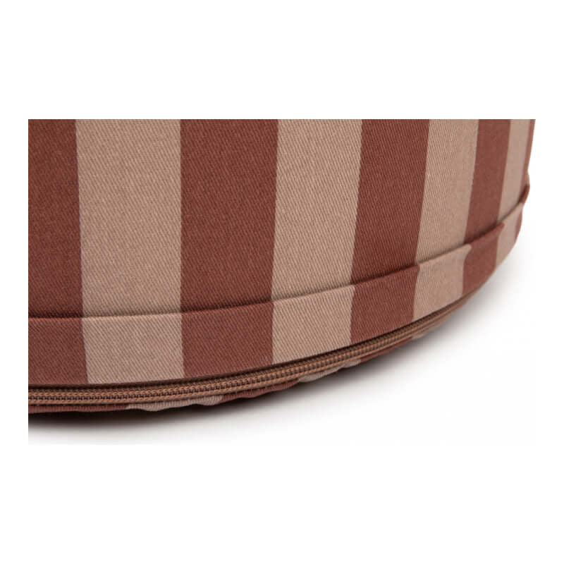 Nobodinoz Majestic Round Stool - Marsala Taupe Stripes