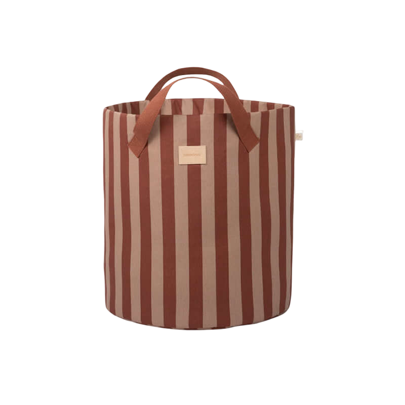 Nobodinoz Majestic Toybag - Marsala Taupe Stripes