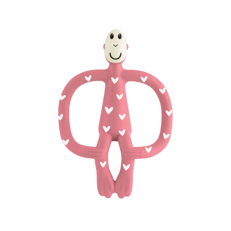 Matchstick Monkey Original Teething Toy with Tail - Love Hearts