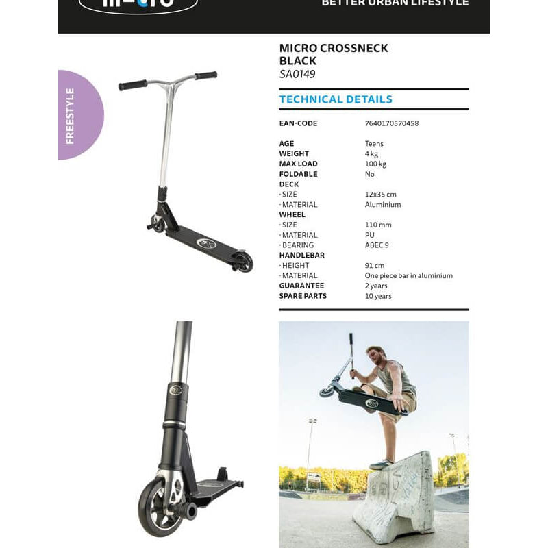 Micro Scooter MX Crossneck Black 2.0