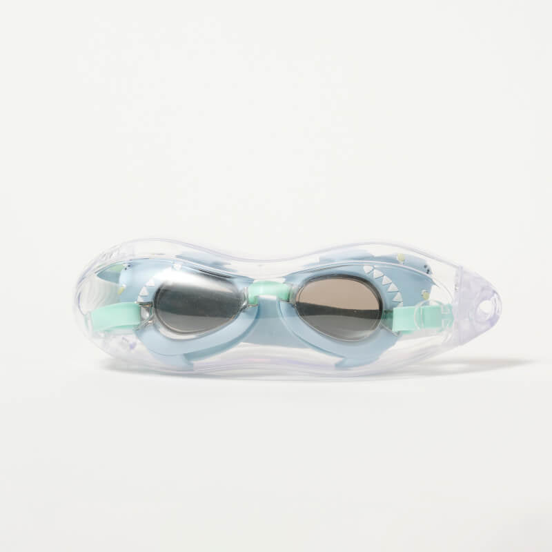 SUNNYLiFE Mini Swim Goggles - Salty the Shark Aqua