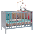 Moulin Roty Child Beech Wood Bed - Grey 125 x 65cm