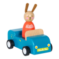 Moulin Roty La Grande Famille Wooden Blue Car with Rabbit 11cm