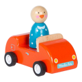 Moulin Roty La Grande Famille Wooden Red Car with Goose 11cm