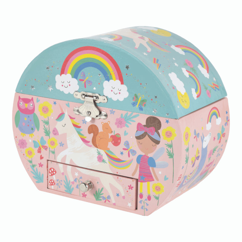 Floss & Rock Musical Jewellery Box - Oval Shape Rainbow Fairy