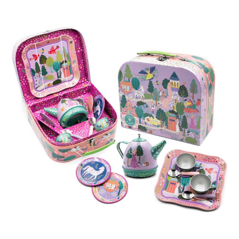Floss & Rock Musical Tin Tea Set - Fairy Tale 11-Piece