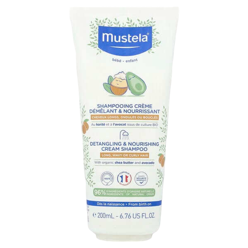 Mustela Baby Detangling & Nourishing Cream Shampoo Long Wavy or Curly Hair 200ml