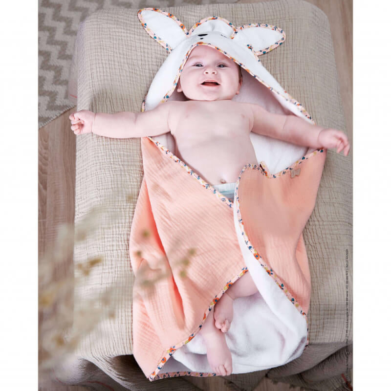 Kaloo My Rabbit Bath Towel - Poppy 75x75cm
