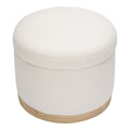 Babyletto Naka Storage Ottoman - Performance Cream Eco-Weave with Light Wood Base