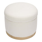 Babyletto Naka Storage Ottoman - Performance Cream Eco-Weave with Light Wood Base