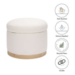 Babyletto Naka Storage Ottoman - Performance Cream Eco-Weave with Light Wood Base