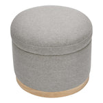 Babyletto Naka Storage Ottoman - Performance Grey Eco-Weave with Light Wood Base