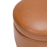Babyletto Naka Storage Ottoman - Vegan Tan Leather with Light Wood Base