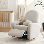 Babyletto Nami Electronic Recliner & Swivel Glider w/ USB Port - Performance Beach Eco-Weave with Light Wood Base