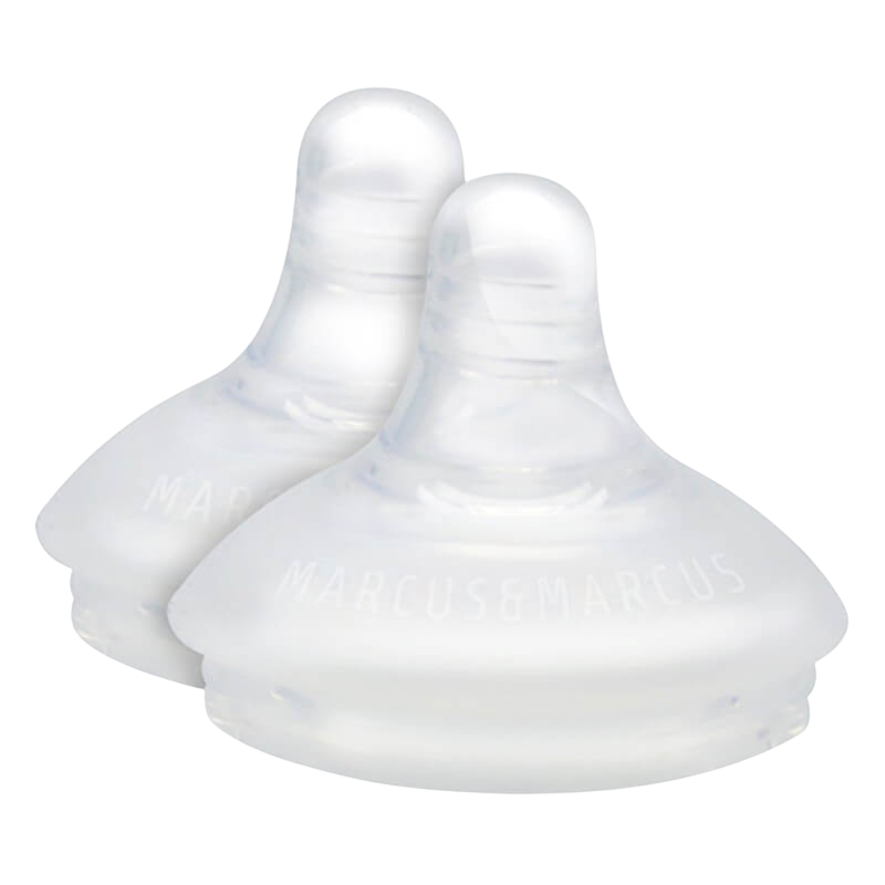 Marcus & Marcus Natural Feeding Nipple 2-Pack - Slow Flow 0m+
