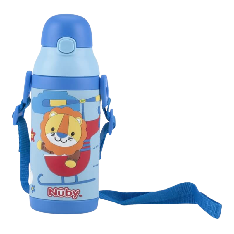 Nuby Twin Handle 3D Printed Stainless Steel Cup with Exchangeable Strap 385ml