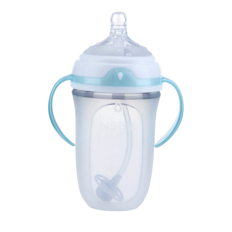 Nuby Comfort™ Silicone Bottle 240ml with Weighted Straw (Medium Flow Nipple)