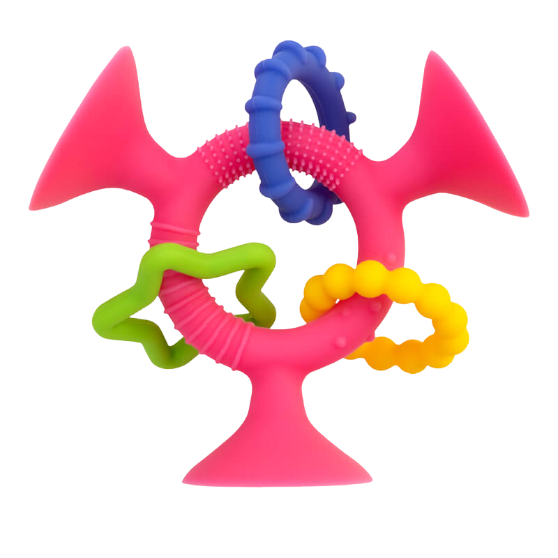 Nuby Silly Suction Toys Three Prong Rings