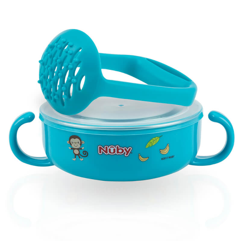 Nuby Stainless Steel Printed Suction Bowl with Round Handles