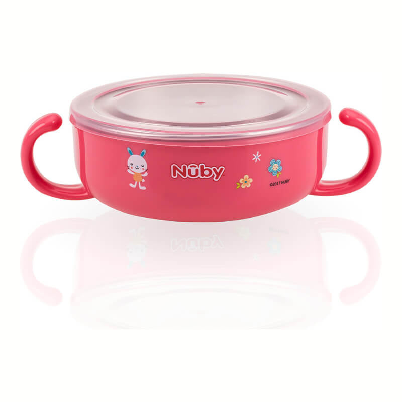Nuby Stainless Steel Printed Suction Bowl with Round Handles
