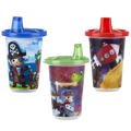 Nuby Wash or Toss Spout Cups with Lids (300ml x 3) - Boy