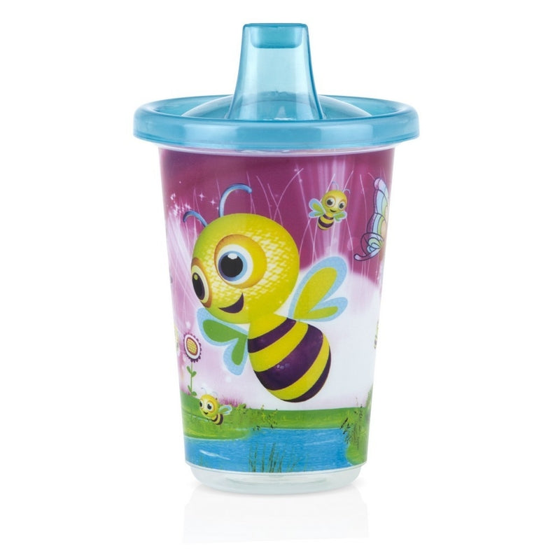 Nuby Wash or Toss Spout Cups with Lids (300ml x 3) - Girl