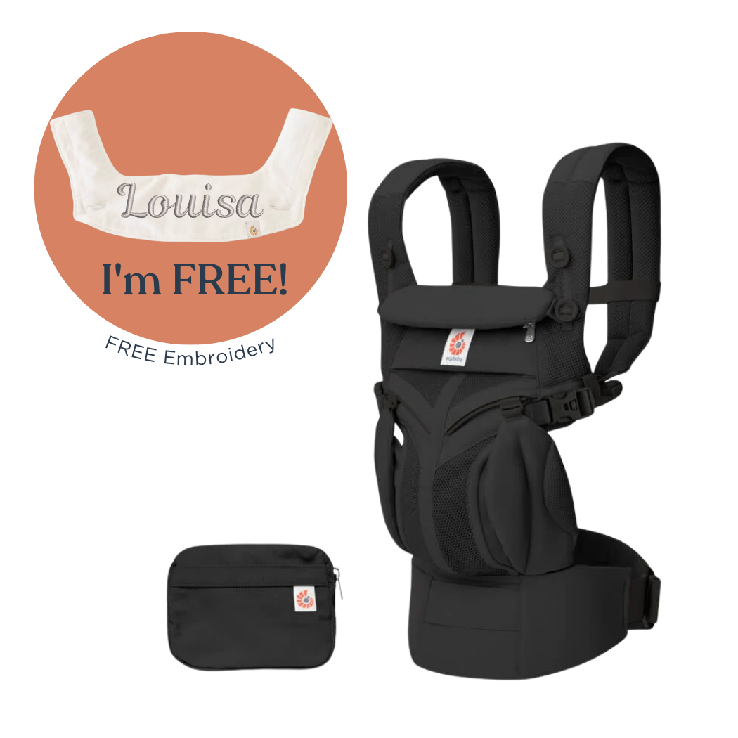 Ergobaby Omni Classic Mesh Baby Carrier + Drool Bib with Embroidery (Set B)