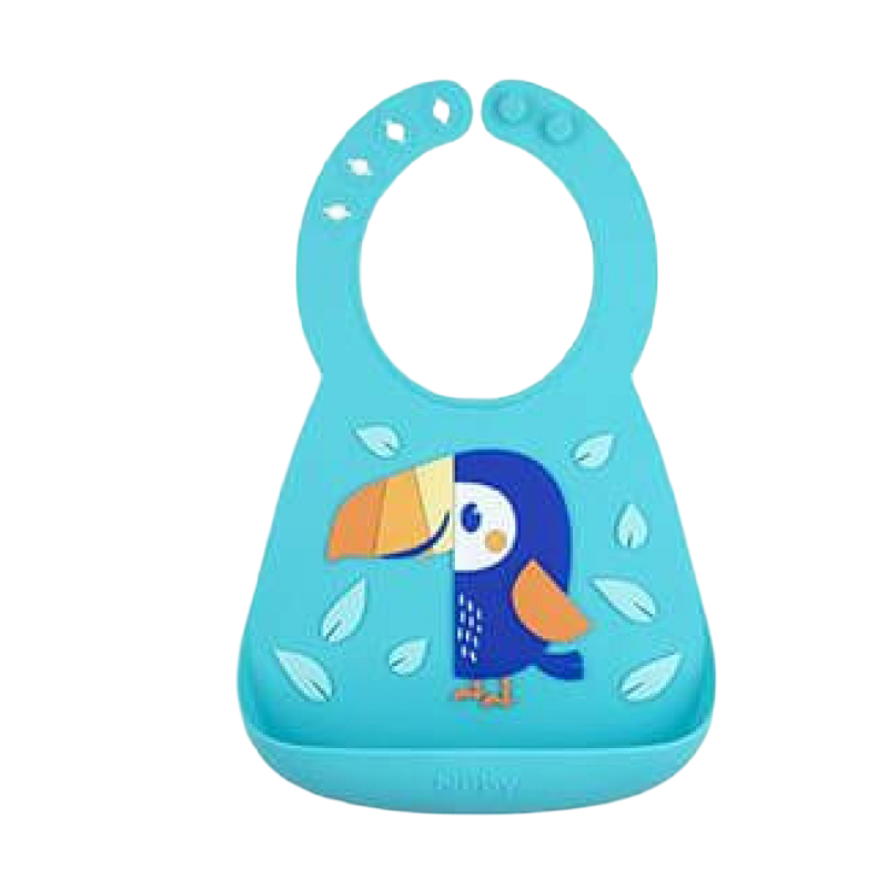 Nuby On-the-Go 3D Silicone Bib - Toucan
