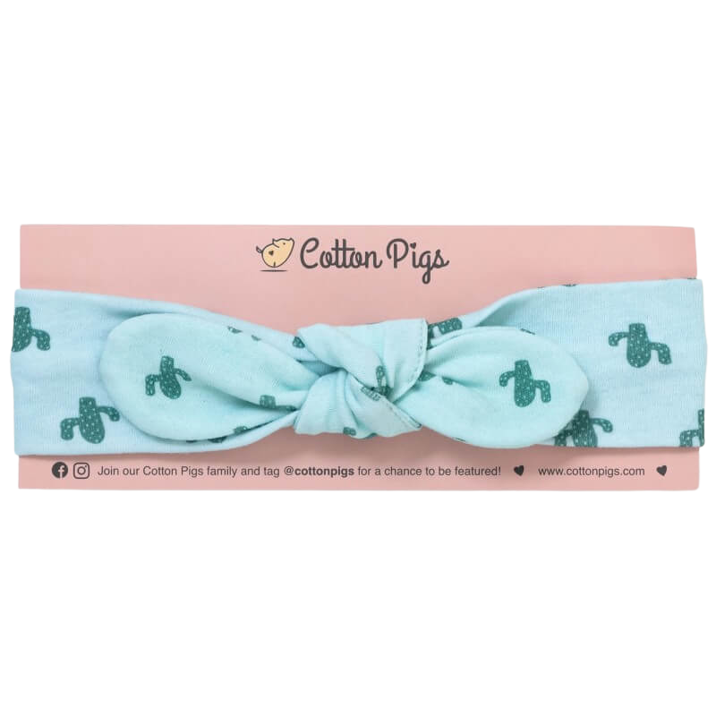 Cotton Pigs 有機髮帶 - 仙人掌圖案