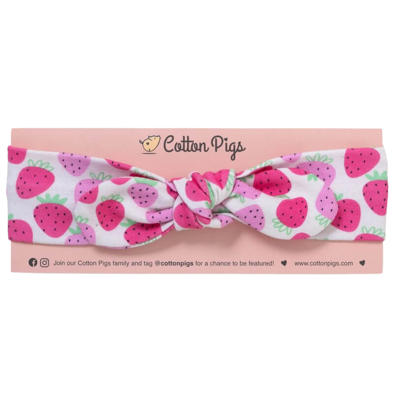 Cotton Pigs 有機髮帶 - 草莓奶油味