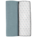 Beaba Organic Muslin Squares 2-Pack - Baltic Blue (120x120cm)