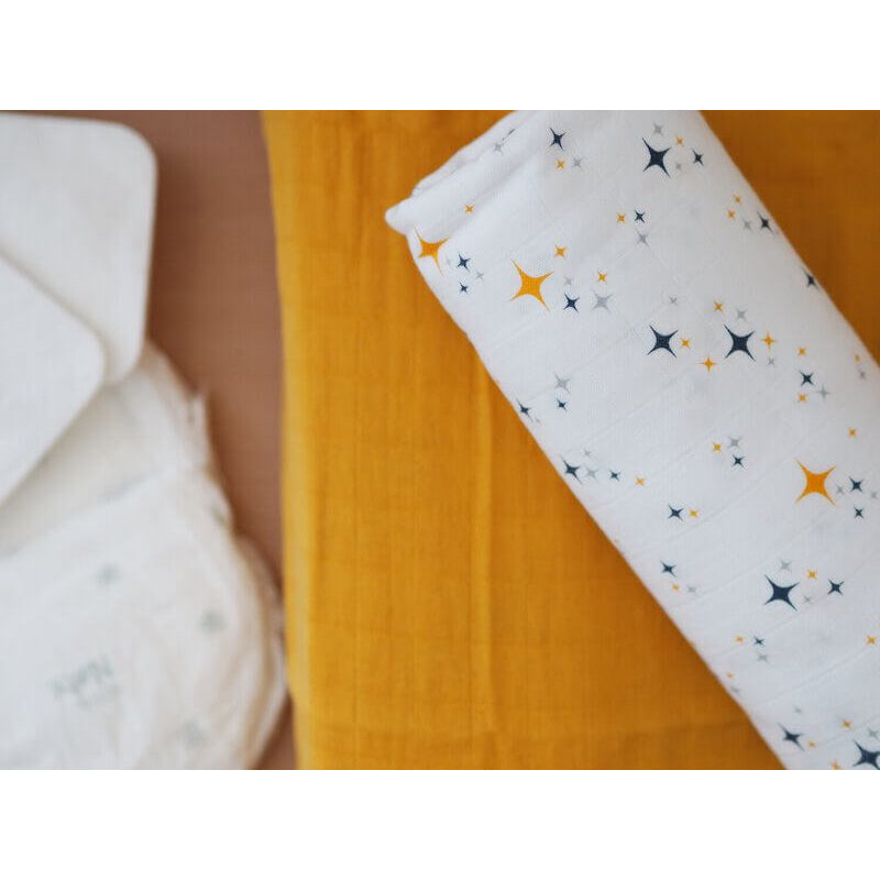 Beaba Organic Muslin Squares 2-Pack - Honey Gold (120x120cm)