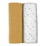 Beaba Organic Muslin Squares 2-Pack - Honey Gold (120x120cm)