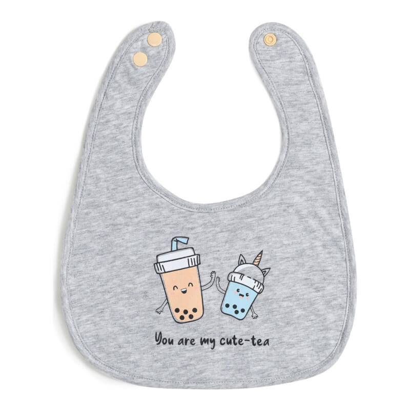 Cotton Pigs Organic Reversible Bib - Mummy and Me Bubble Tea