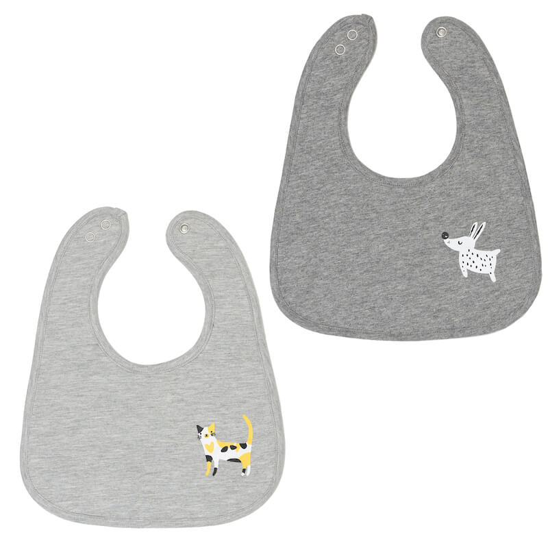Cotton Pigs Organic Reversible Bib Set - Dogs/Cats