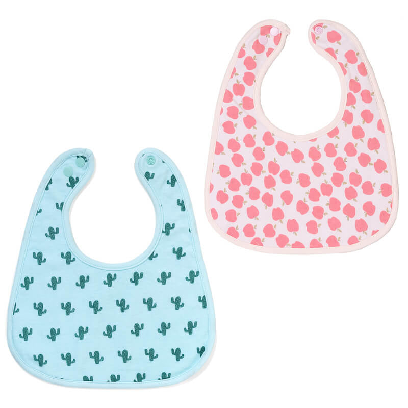 Cotton Pigs Organic Reversible Bib Set - Unicorns/Dino