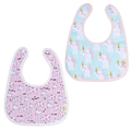 Cotton Pigs Organic Reversible Bib Set - Unicorns/Giraffes