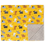 Cotton Pigs Organic Reversible Blanket 80x100cm - Colourful Dogs