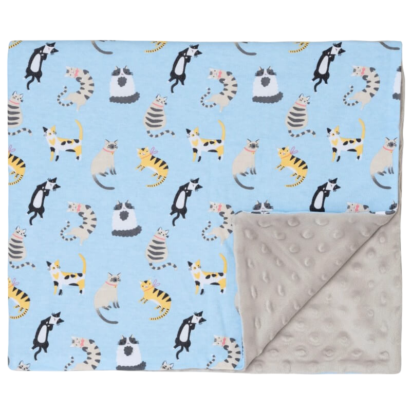 Cotton Pigs Organic Reversible Blanket 80x100cm - Funny Cats