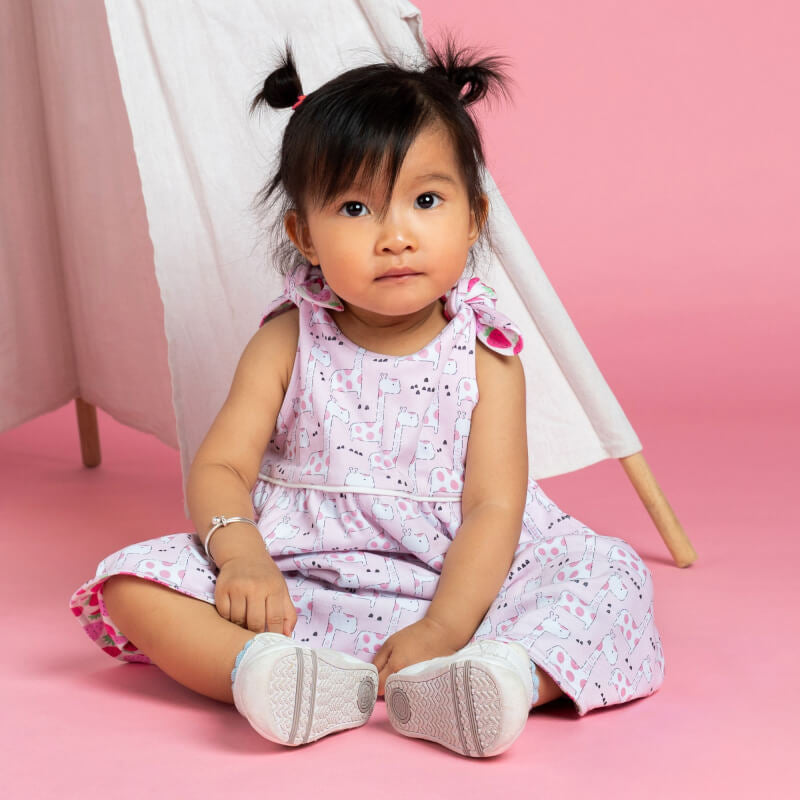 Cotton Pigs Organic Reversible Dress - Giraffes & Strawberries