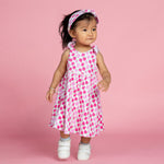 Cotton Pigs Organic Reversible Dress - Giraffes & Strawberries