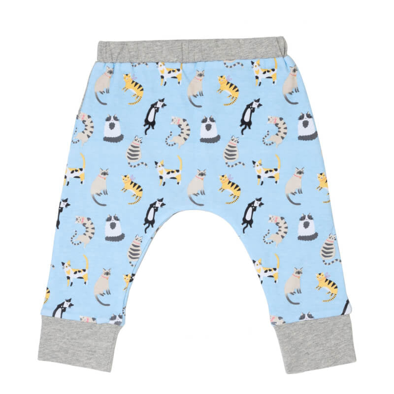 Cotton Pigs Organic Reversible Pants - Funny Cats
