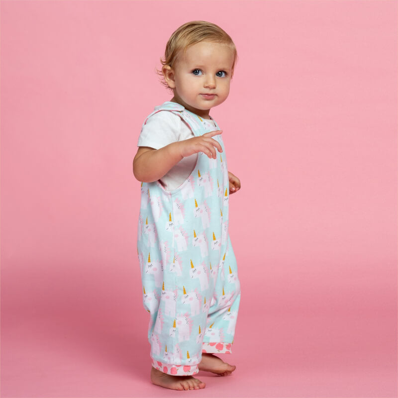 Cotton Pigs Organic Reversible Romper - Unicorns & Apples