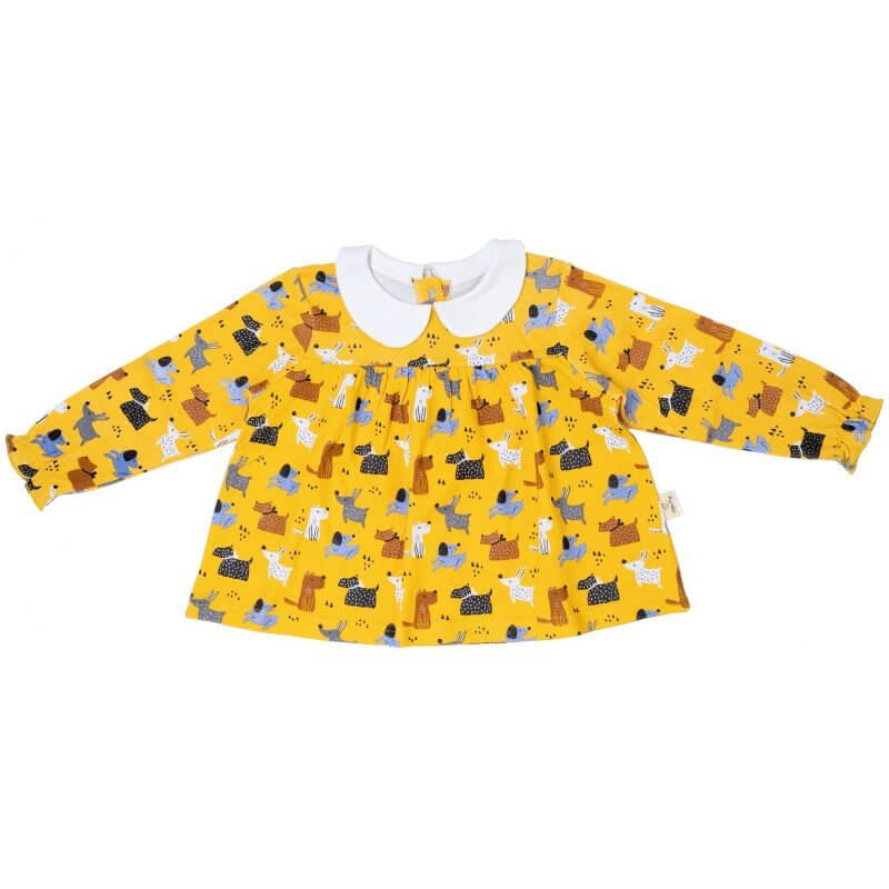 Cotton Pigs Organic Teatime Blouse - Colourful Dogs