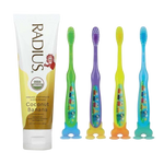 Radius 兒童有機牙膏 - 椰子香蕉口味 85克 + Parents League 軟毛牙刷（附吸盤底座）2支裝